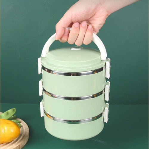 3 Layers Lunch Box- קופסת אוכל תרמית 3 קומות מנירוסטה