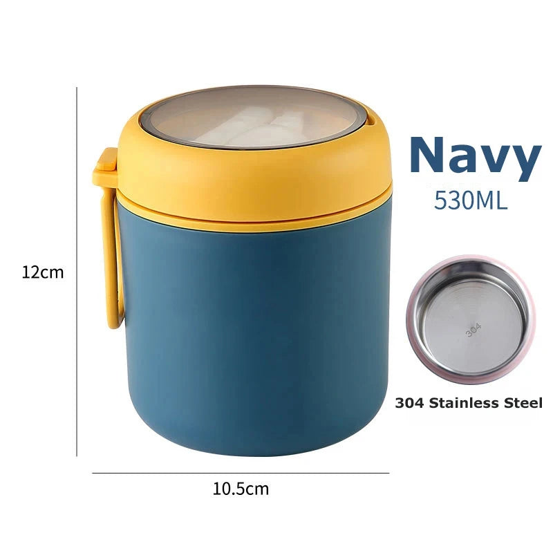 530ml/710ml קופסה תרמית לנשיאת אוכל חם או קר