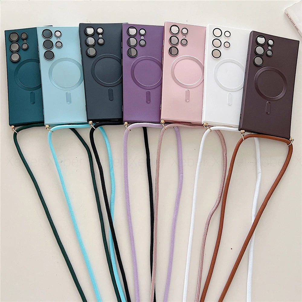 קייס לשרוך/קרוסבודי עם טבעת מגנטית (תואם MagSafe) לסמסונג