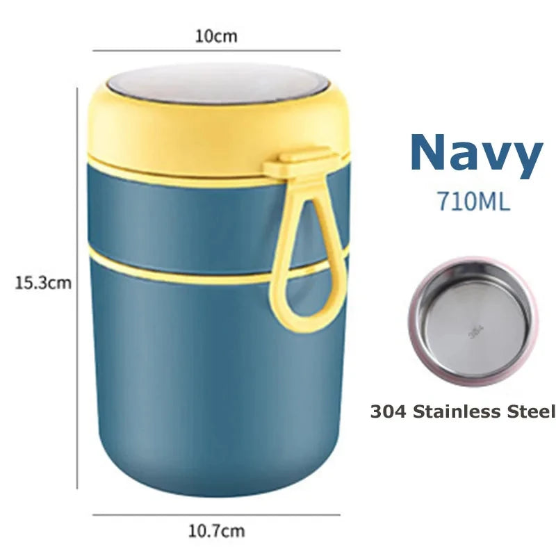 530ml/710ml קופסה תרמית לנשיאת אוכל חם או קר