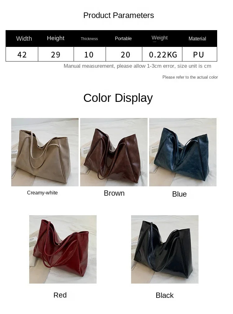 Women's shoulder bag – spacious, soft and elegant in a retro style