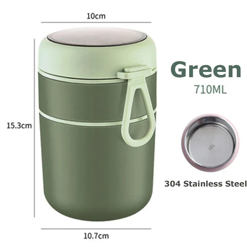 530ml/710ml קופסה תרמית לנשיאת אוכל חם או קר