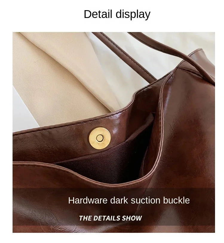 Women's shoulder bag – spacious, soft and elegant in a retro style